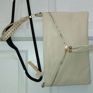 Temptation Italy beige envelope clutch purse NWoT